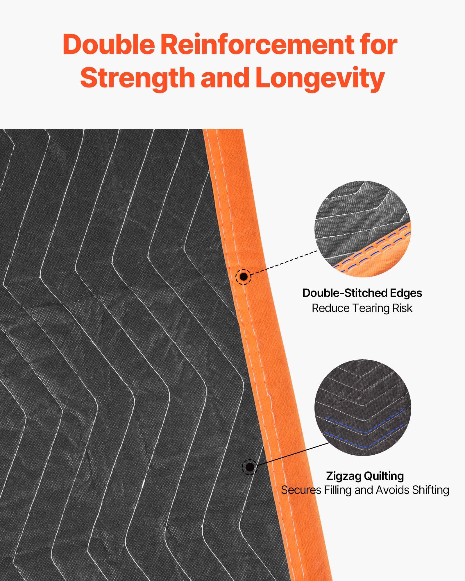 Double Reinforcement for Strength and Longevity

Double-Stitched Edges Reduce Tearing Risk

Zigzag Quilting Secures Filling and Avoids Shifting