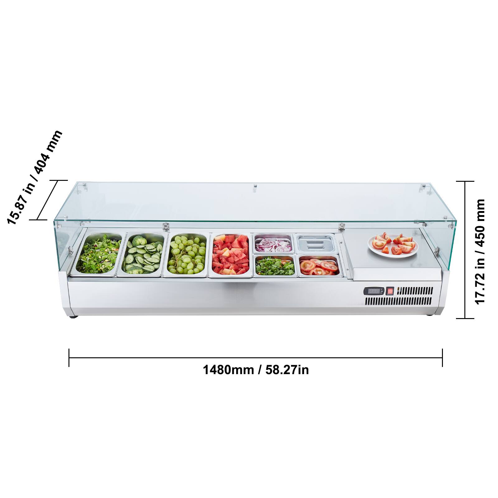 1480mm / 58.27in  
15.87in / 404mm  
17.72in / 450mm