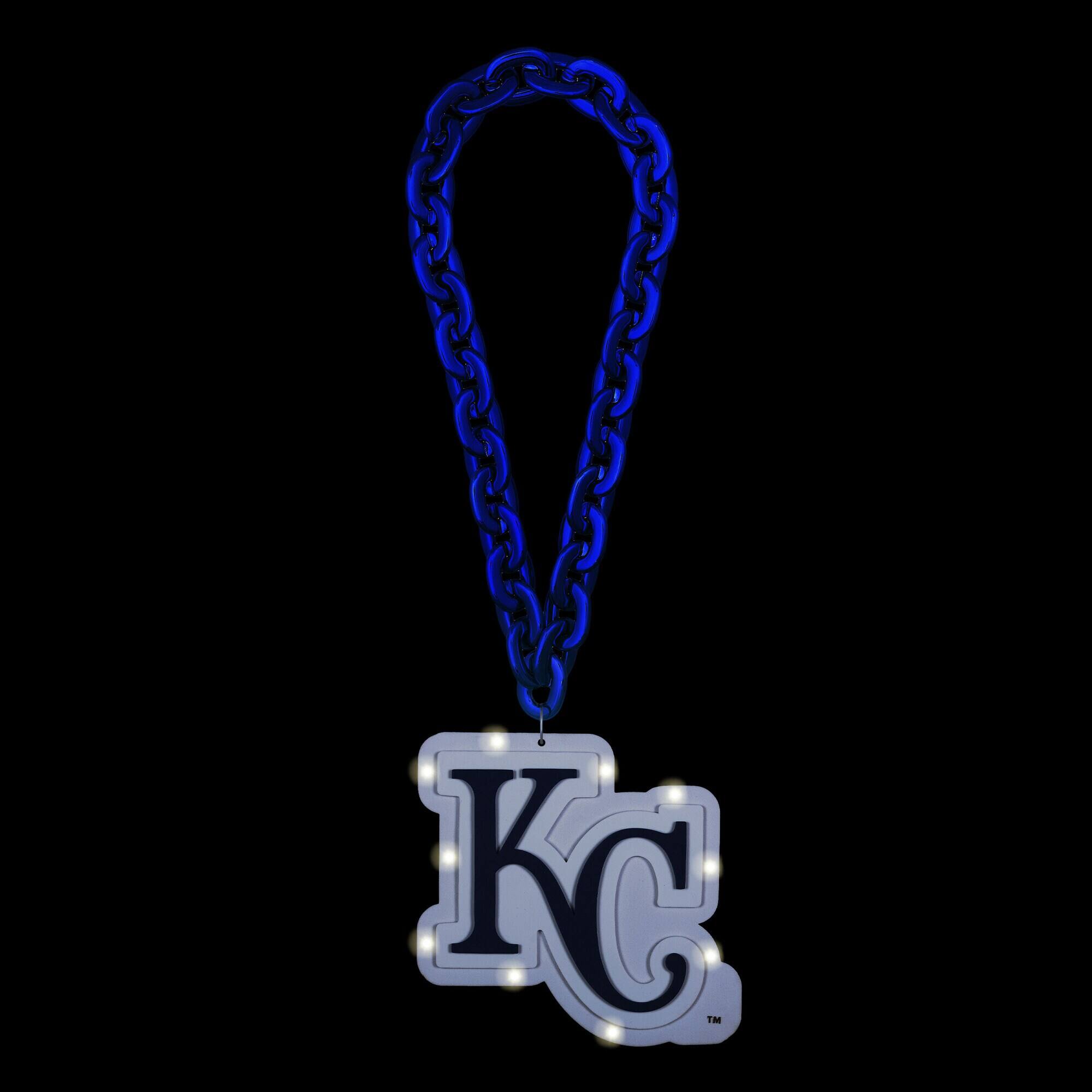 Alt View 1. FOCO - Kansas City Royals Light Up Big Logo Fan Chain - Multicolor.
