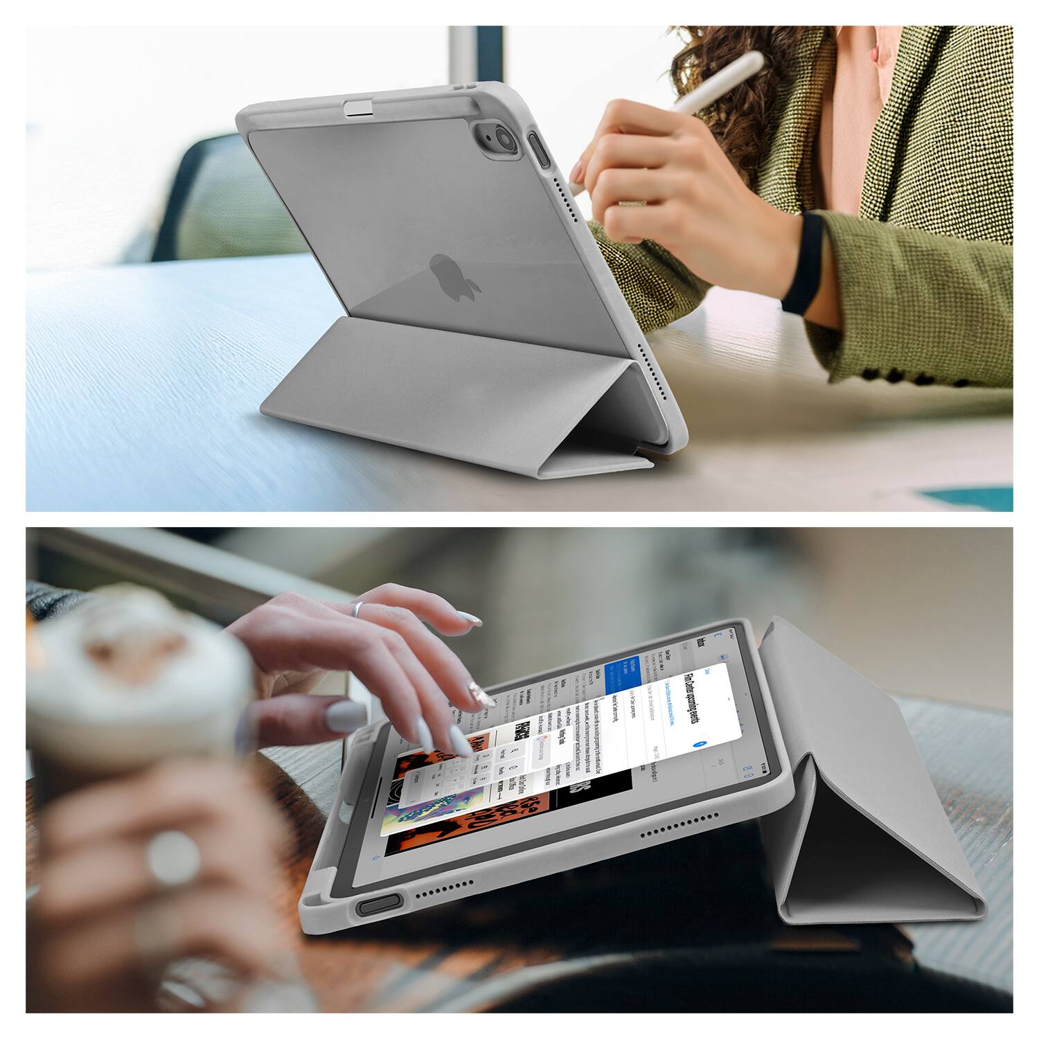 The text in the image is not clearly readable, but it appears to be related to a digital calendar or scheduling application. Here is a possible interpretation based on the visible elements:

1. The top image shows a person using a stylus on a tablet, which is likely being used for note-taking or drawing.
2. The bottom image shows a digital calendar with the following details:
   - Date: 2023-03-24
   - Time: 10:00 AM
   - Event: "Meeting with John"
   - Location: "Conference Room A"
   - Notes: "Discuss project timeline"

The text is not fully legible, but it seems to be part of a digital interface for managing appointments or tasks.