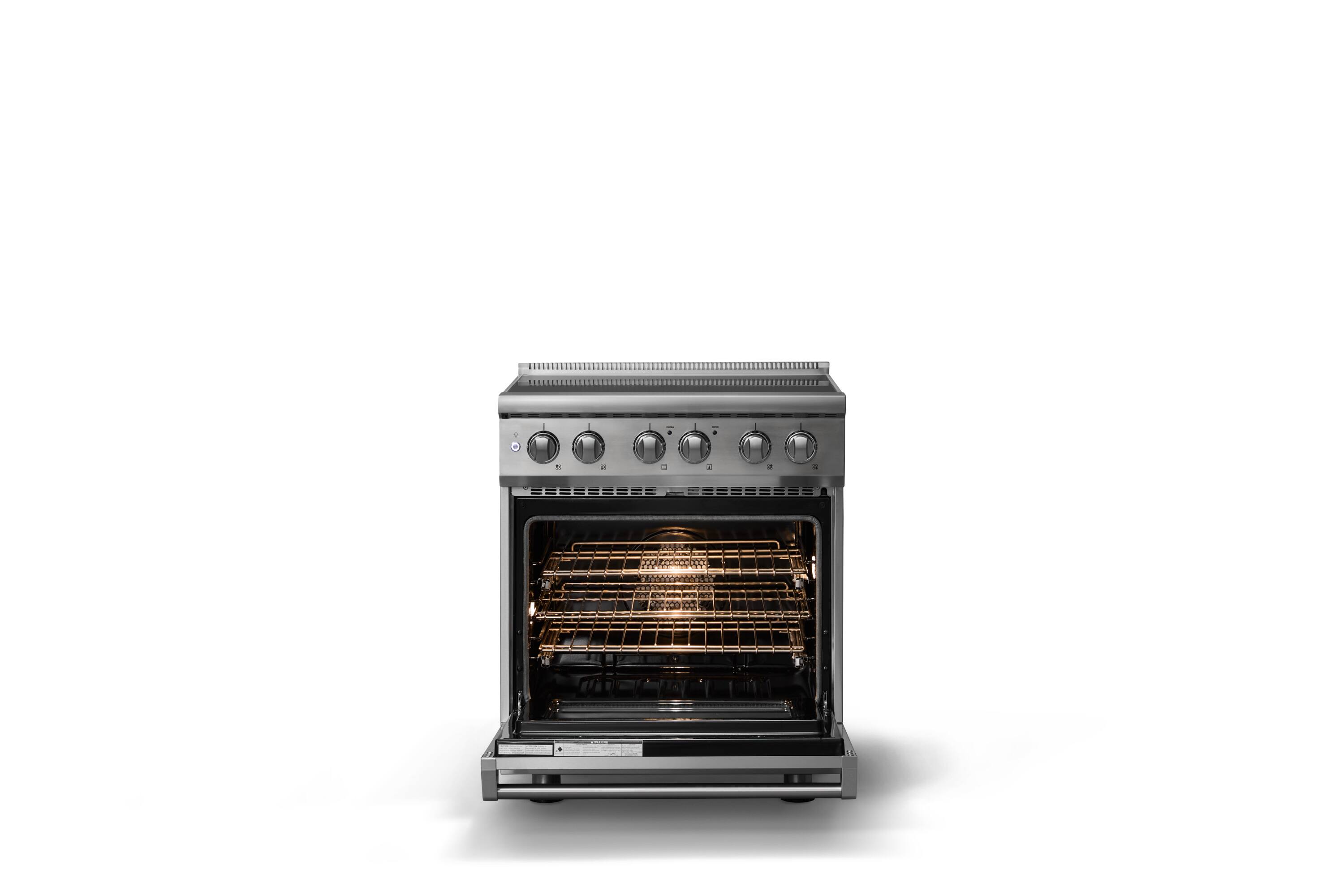 Alt View 2. Viking - 30"W. 4.7 Cu.Ft. Pro5S 4 Element Freestanding Electric Induction Convection Range - Stainless Steel - Stainless Steel.