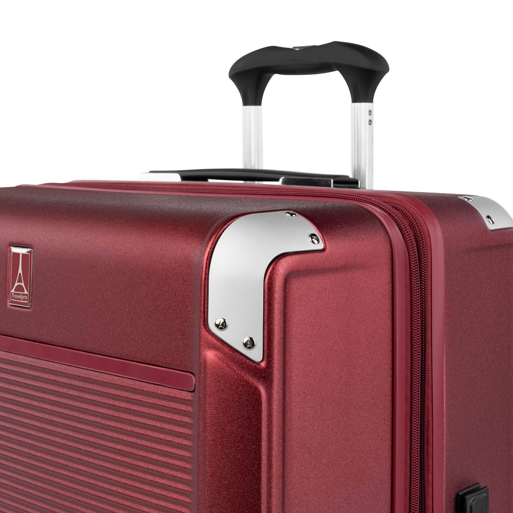 Alt View 5. Travelpro - Platinum Elite Hardside Expandable 25" Medium Checked Spinner Luggage - Daring Red.