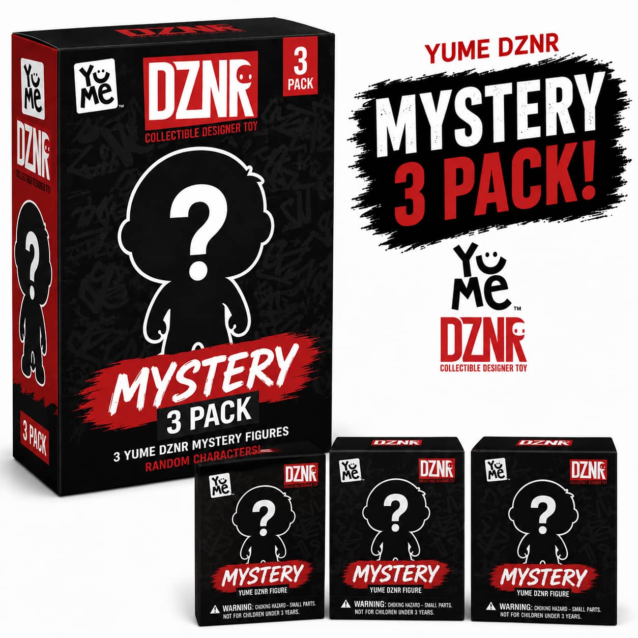 Pack of 3 Random Assortment Yume DZNR 7-Inch Plush Figures - Black price history on PriceWatchPro