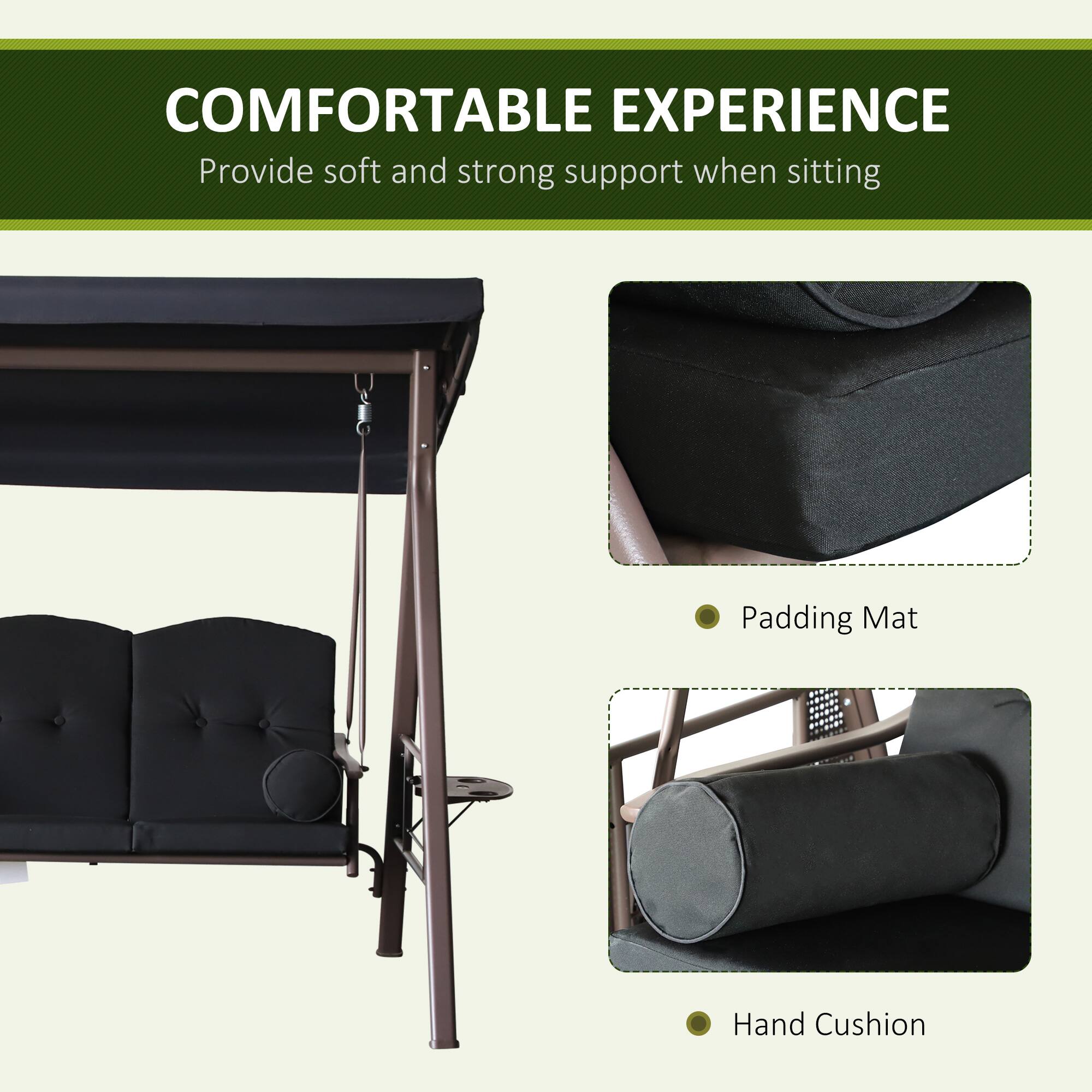 COMFORTABLE EXPERIENCE
Provide soft and strong support when sitting
Padding Mat
Hand Cushion