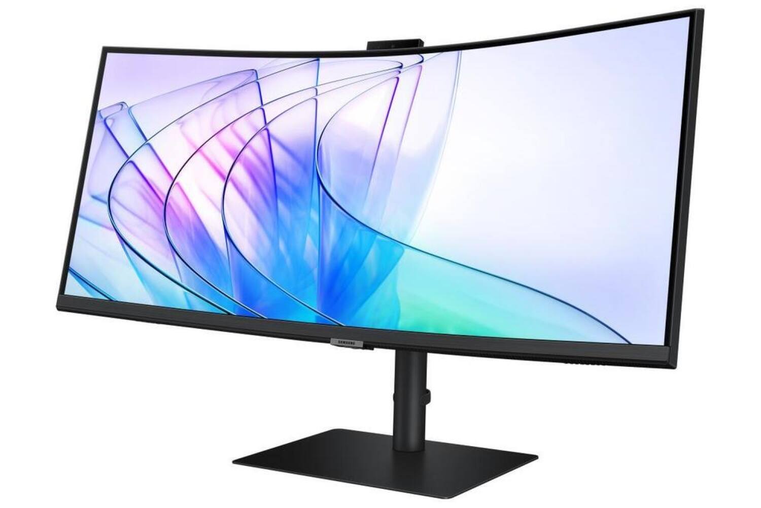 Left. Samsung - Samsung ViewFinity 34" S6 (S65VC) UWQHD Built-in Webcam 100Hz AMD FreeSync HDR10 Monitor (HDMI, USB, DisplayPort) - Black.