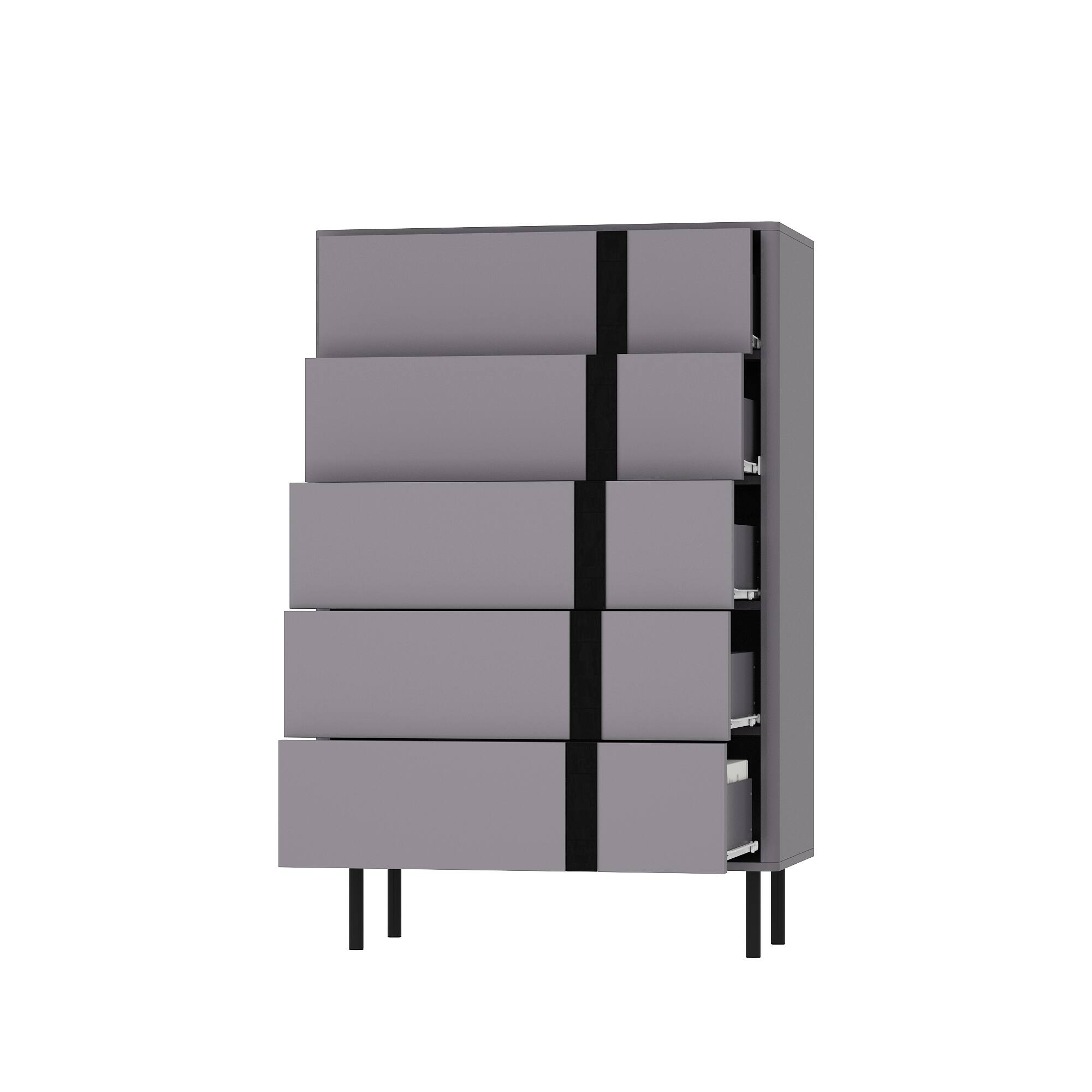 Angle. Famapy - Famapy Vertical Dresser with Unique Decorative Textured Surface & Ample Storage - Gray.