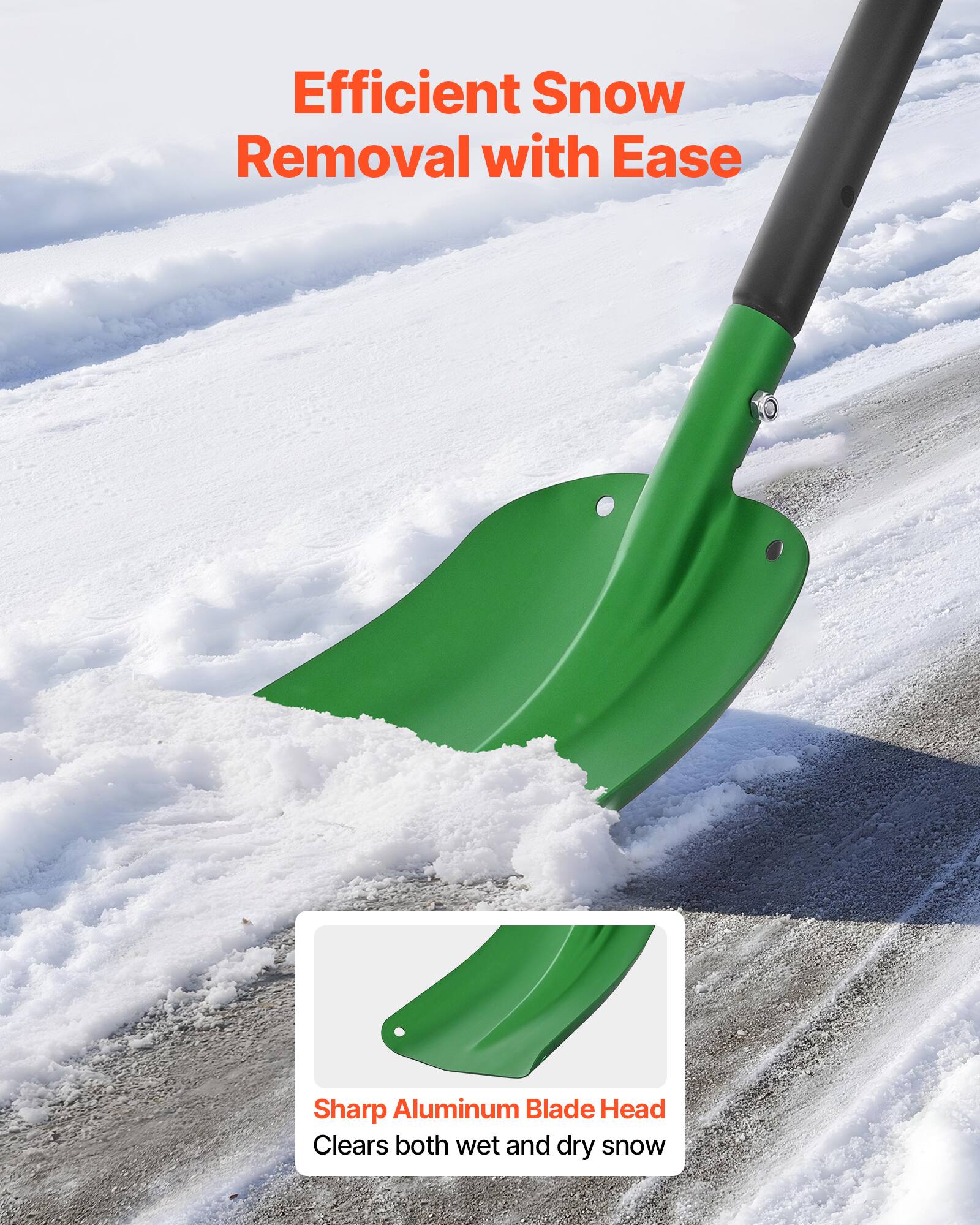 Efficient Snow Removal with Ease

Sharp Aluminum Blade Head Clears both wet and dry snow