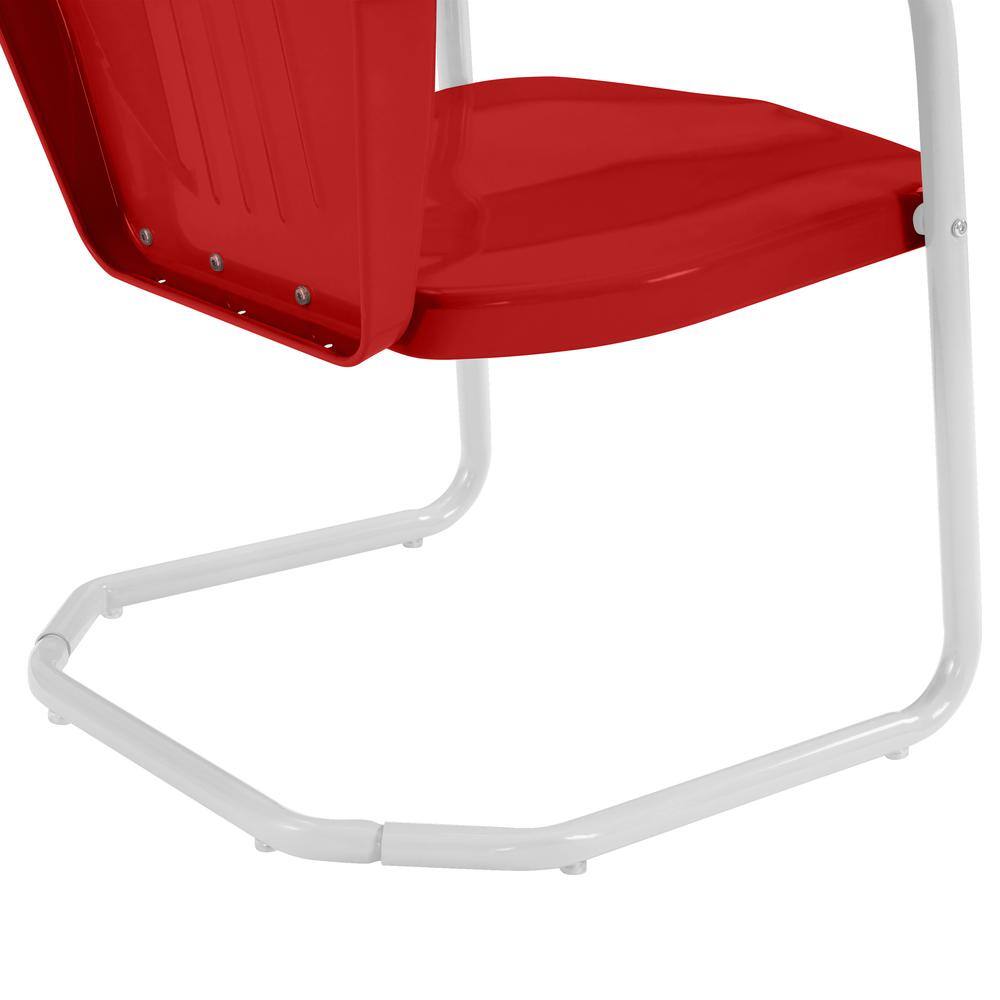 Alt View 10. Crosley Furniture - Griffith 3Pc Retro Outdoor Bistro Set - Bistro Table & 2 Chairs - Bright Red Gloss.