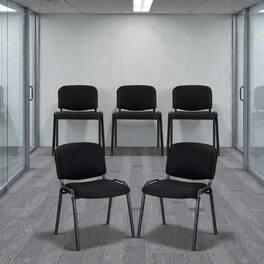 Hivvago - Executive Guest Chair Set for Elegant Office or Conference Use - Set of 5 - Black