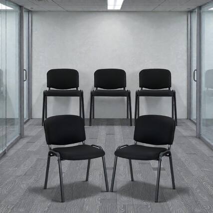 Front. Hivvago - Executive Guest Chair Set for Elegant Office or Conference Use - Set of 5 - Black.