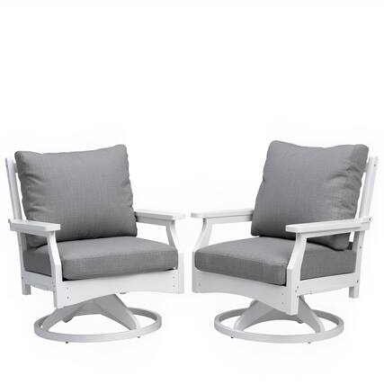 Front. LuXeo - Aspen Rock/Swivel Deep Seating Chairs-Two-Tone/Gray Cushions (Set of 2) - Two-Tone/Gray Cushion.