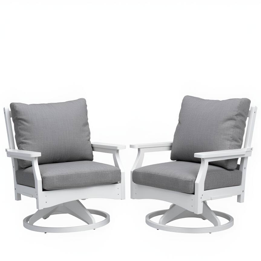 Front. LuXeo - Aspen Rock/Swivel Deep Seating Chairs-Two-Tone/Gray Cushions (Set of 2) - Two-Tone/Gray Cushion.
