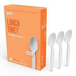 Perk - Polystyrene Spoon, Heavy-Weight, 100/Pack - White
