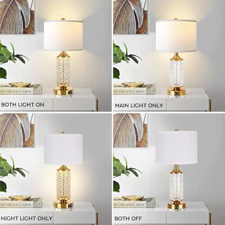 Format Table Stting partphoner Gold Glass Table Lamps Set of 2 Golden - Best Buy