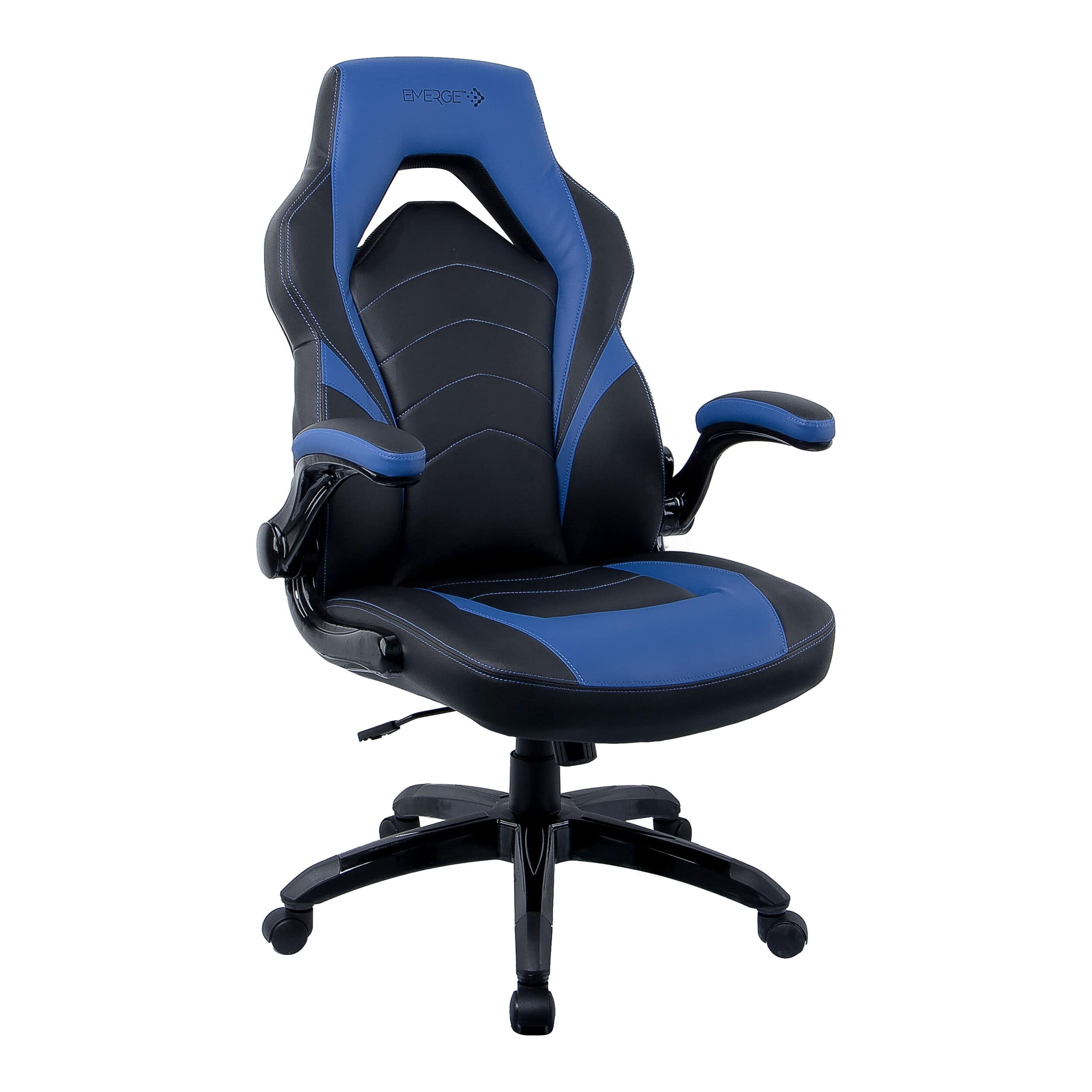 Staples Emerge Vortex Bonded Leather Ergonomic Gaming Chair, (58293-CC) - Black and Blue