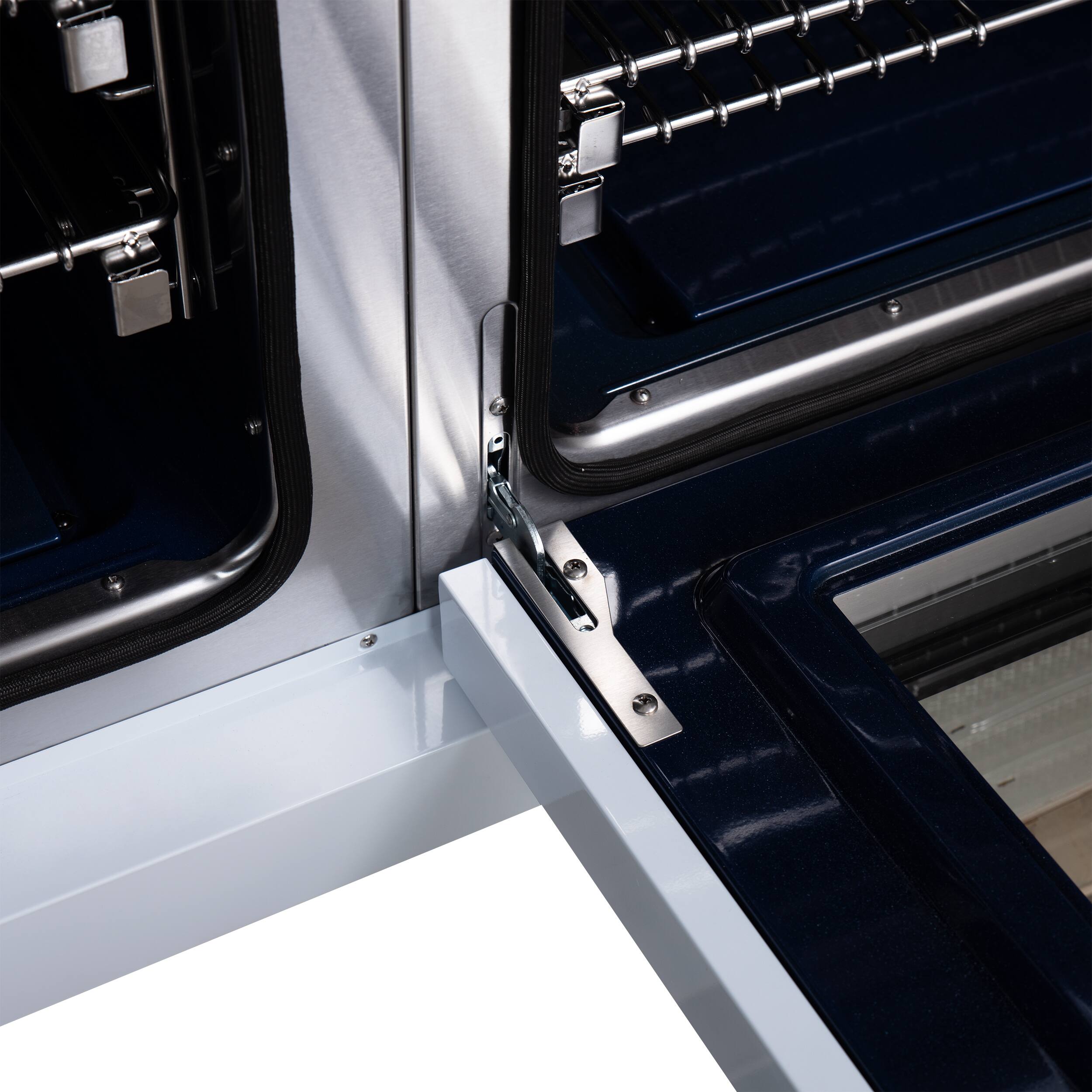 Alt View 12. Forno Appliances - Capriasca 6.58 Cu. Ft. Freestanding Double Oven Gas Convection Range with French Doors and Rotisserie Air Fryer - White.