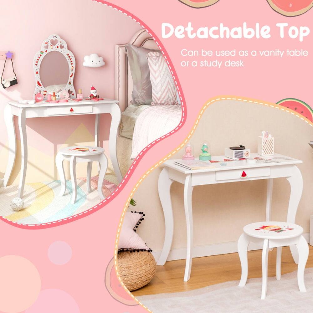 Detachable Top  
Can be used as a vanity table or a study desk