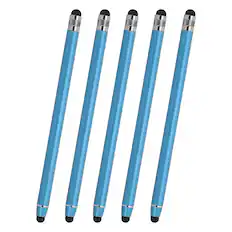 Front. Unique Bargains - 5pcs Stylus Pens for Touch Screens, 2 in 1 High Sensitivity Universal Pen Capacitive Stylus for Touch Screen Device - Blue.