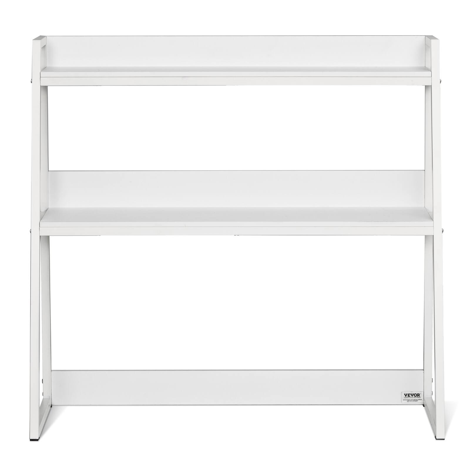 Alt View 5. VEVOR - Desktop Bookshelf, 2-Tier Desktop Storage Organizer, 37.4" x 12.6" x 35.4" Office Desk Storage Rack Display Shelf - White.