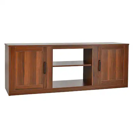 Front. Boyel Living - Walnut TV Stand Fits TVs up to 65 in. with Adjustable shelves - Walnut.