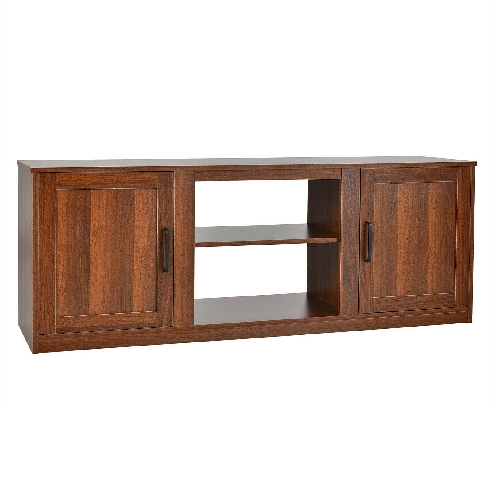Front. Boyel Living - Walnut TV Stand Fits TVs up to 65 in. with Adjustable shelves - Walnut.