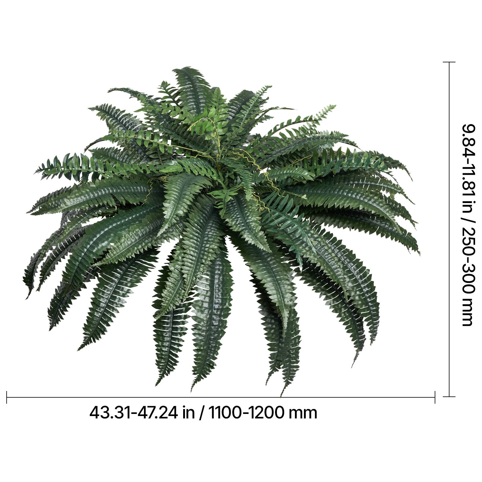 9.84-11.81 in / 250-300 mm
43.31-47.24 in / 1100-1200 mm