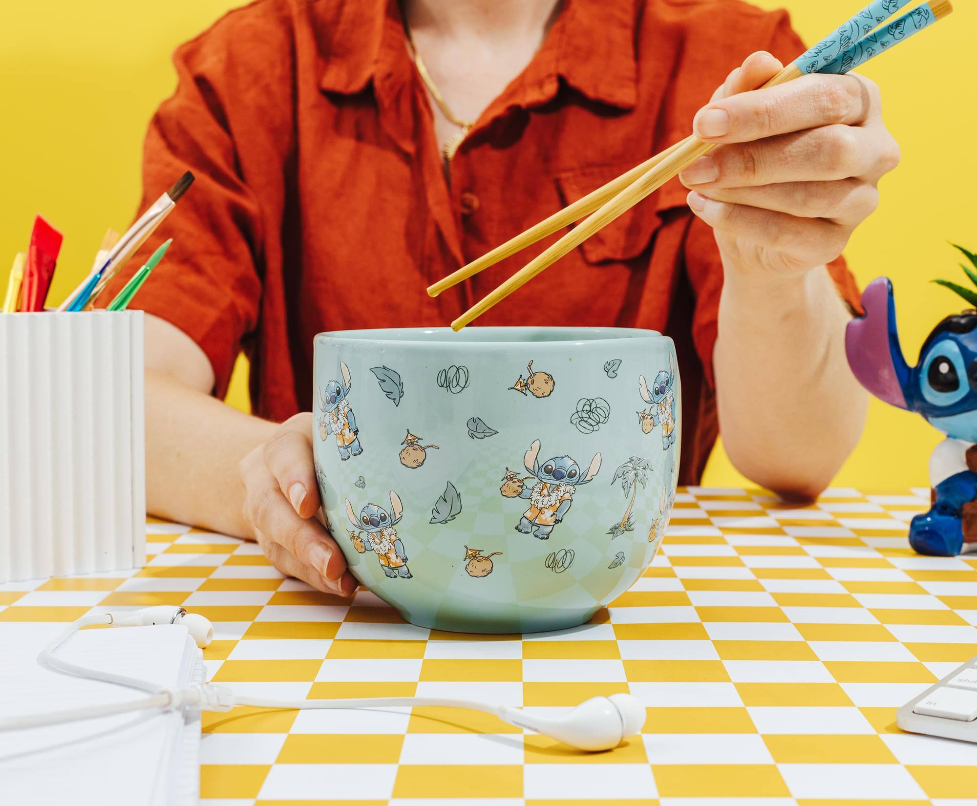 Alt View 3. Silver Buffalo - Disney Lilo & Stitch Hawaiian Icons 20-Ounce Ramen Bowl and Chopstick Set - Multi-Colored.