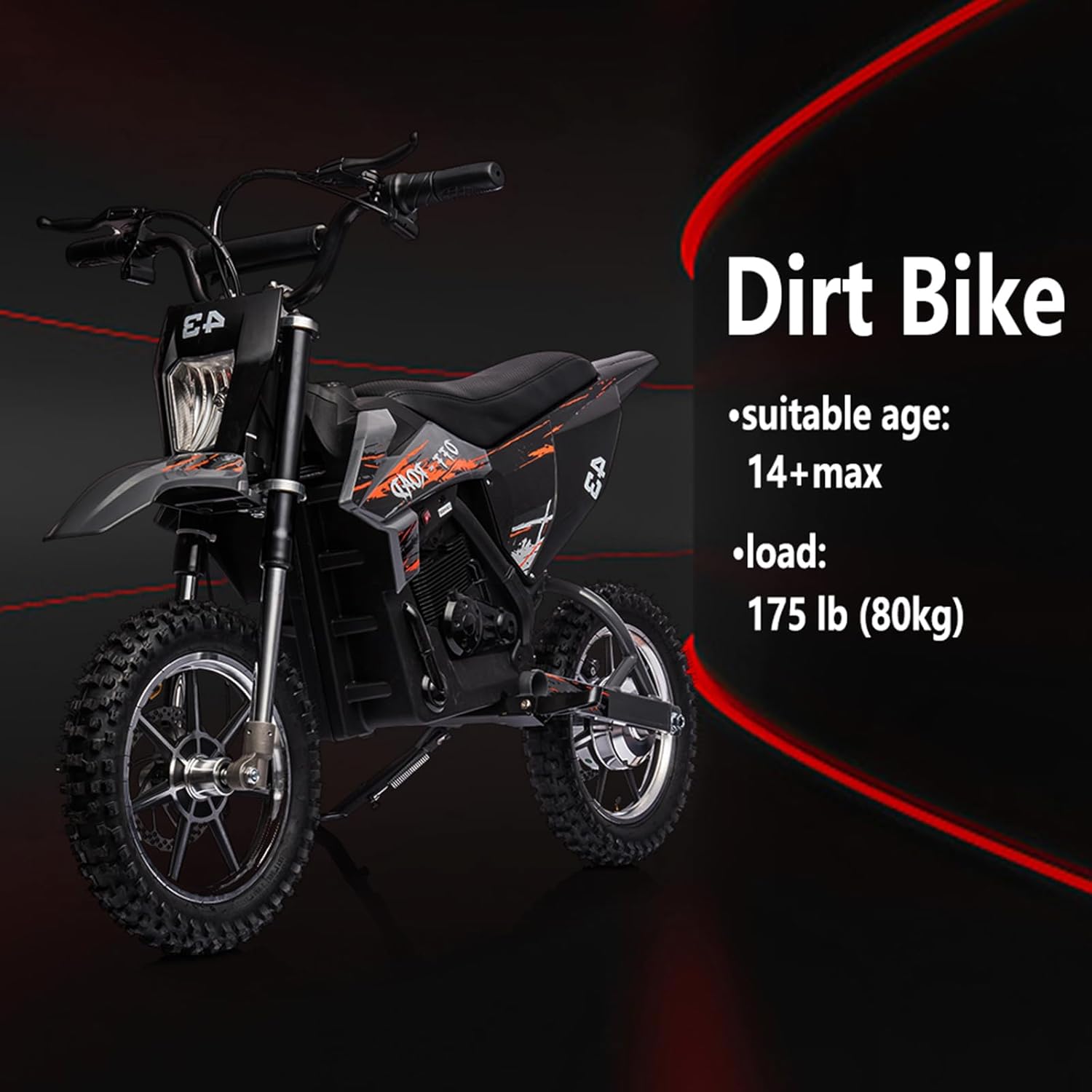 Dirt Bike

- suitable age: 14+ max
- load: 175 lb (80kg)