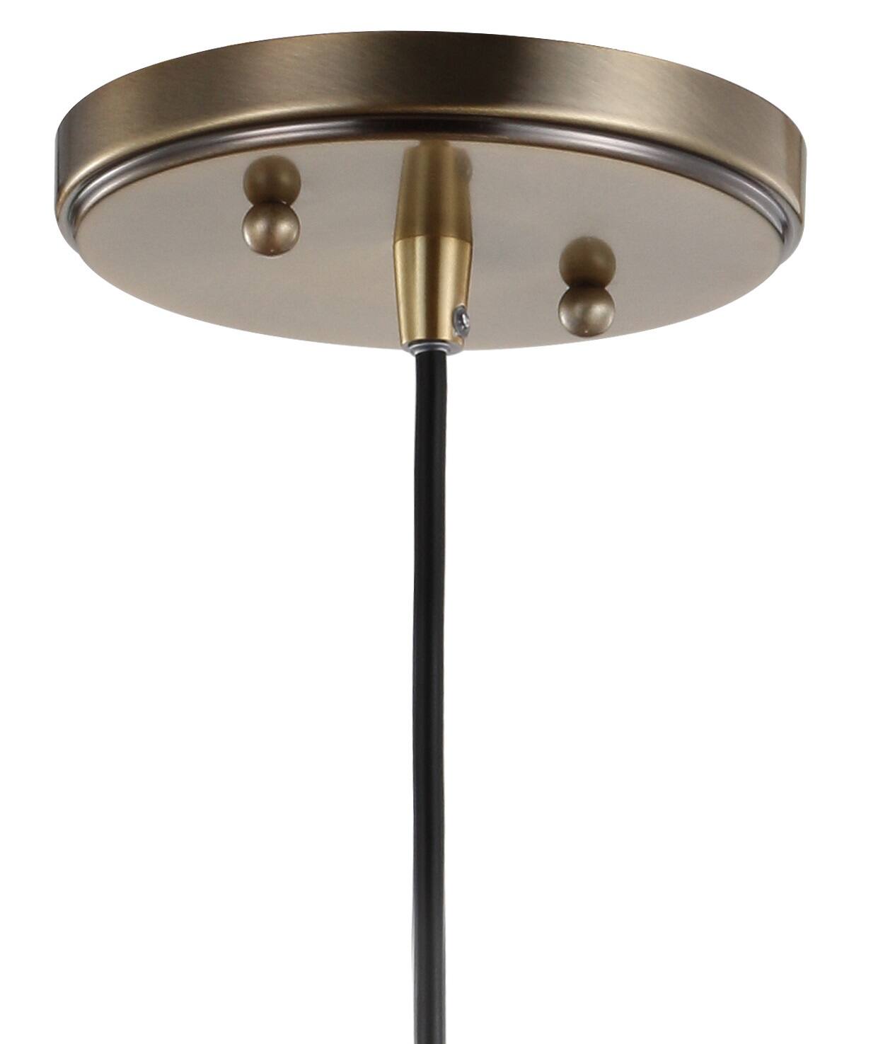 Alt View 5. Jonathan Y - Litchfield 11" Farmhouse Metal/Glass LED Pendant, Brass Gold - Brass Gold.