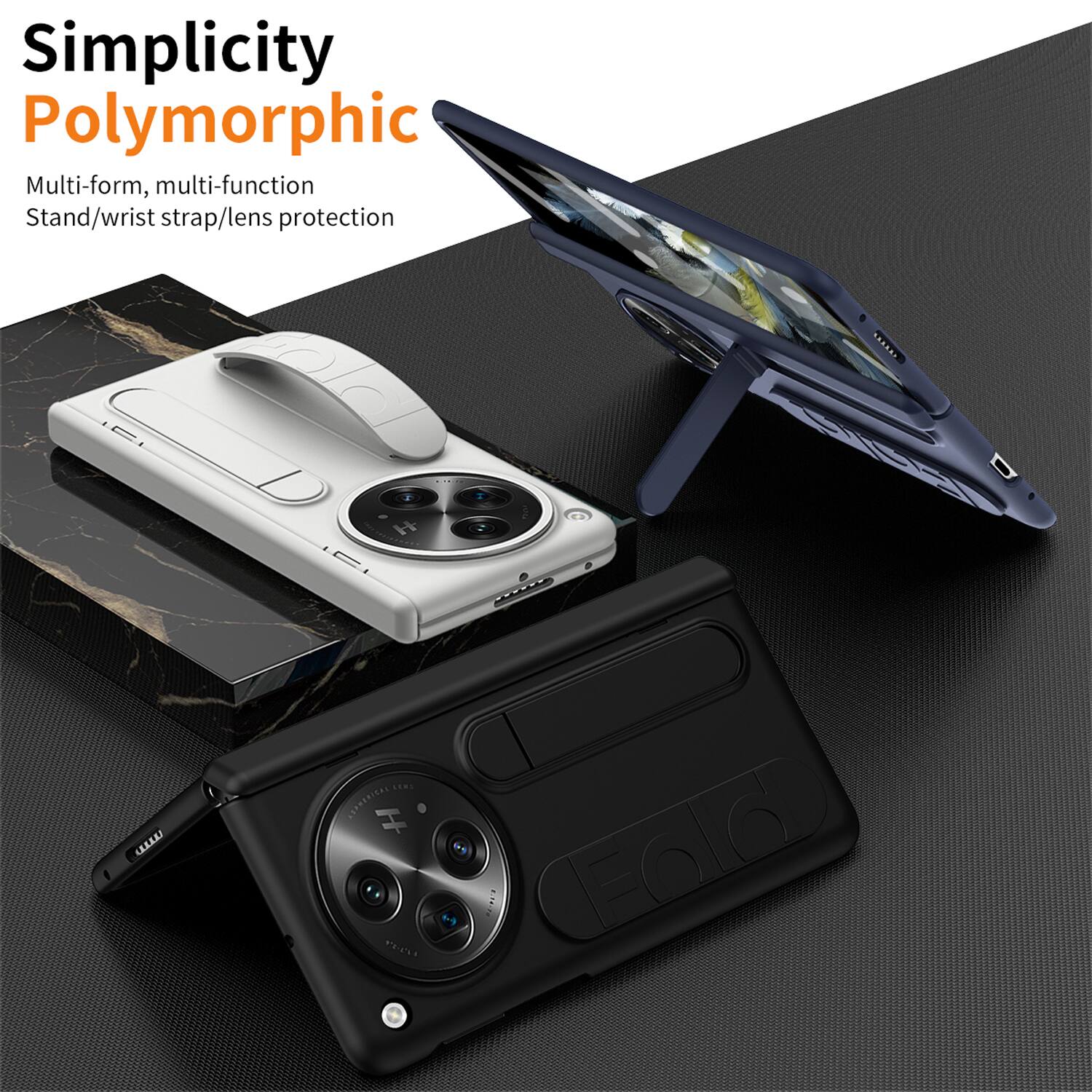 Simplicity Polymorphic  
Multi-form, multi-function  
Stand/wrist strap/lens protection