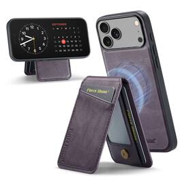 Dteck - Detachable Magnetic Wallet Case For Apple iPhone 17 Pro Shockproof Leather RFID Blocking Flip Kickstand Cover - Purple