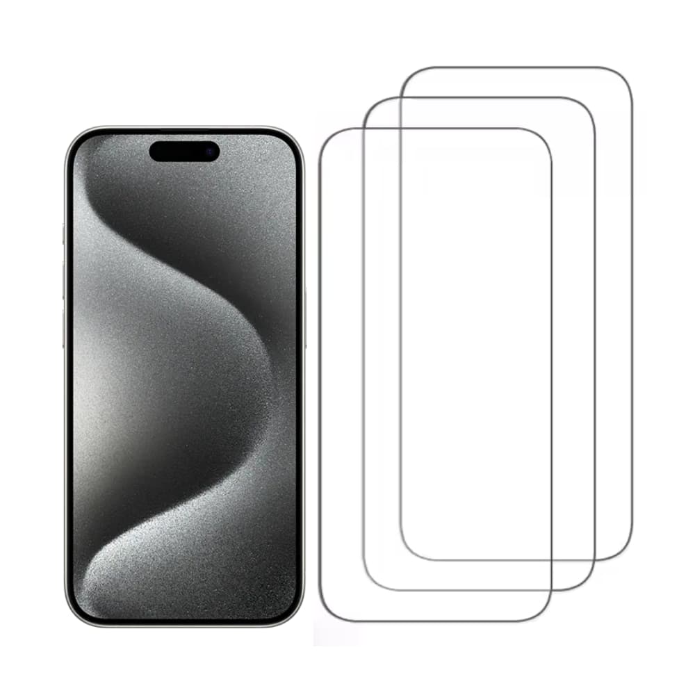 Qixxronics - 3pack Screen Protector for iPhone 15/15 Pro 6.1" Display Tempered Glass Case-Friendly Glass Film Protector Cover - Clear
