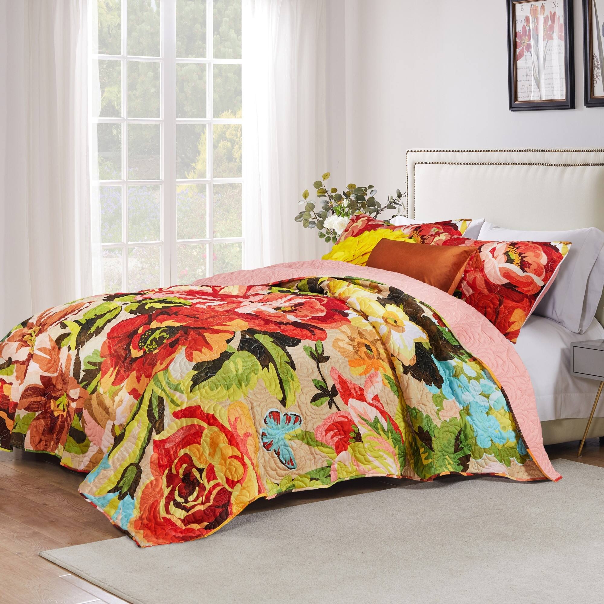 Alt View 1. Greenland Home Fashions - Greenland Home Senna Modern Boho Quilt Set, 3-Piece Full/Queen, Harvest - Harvest.