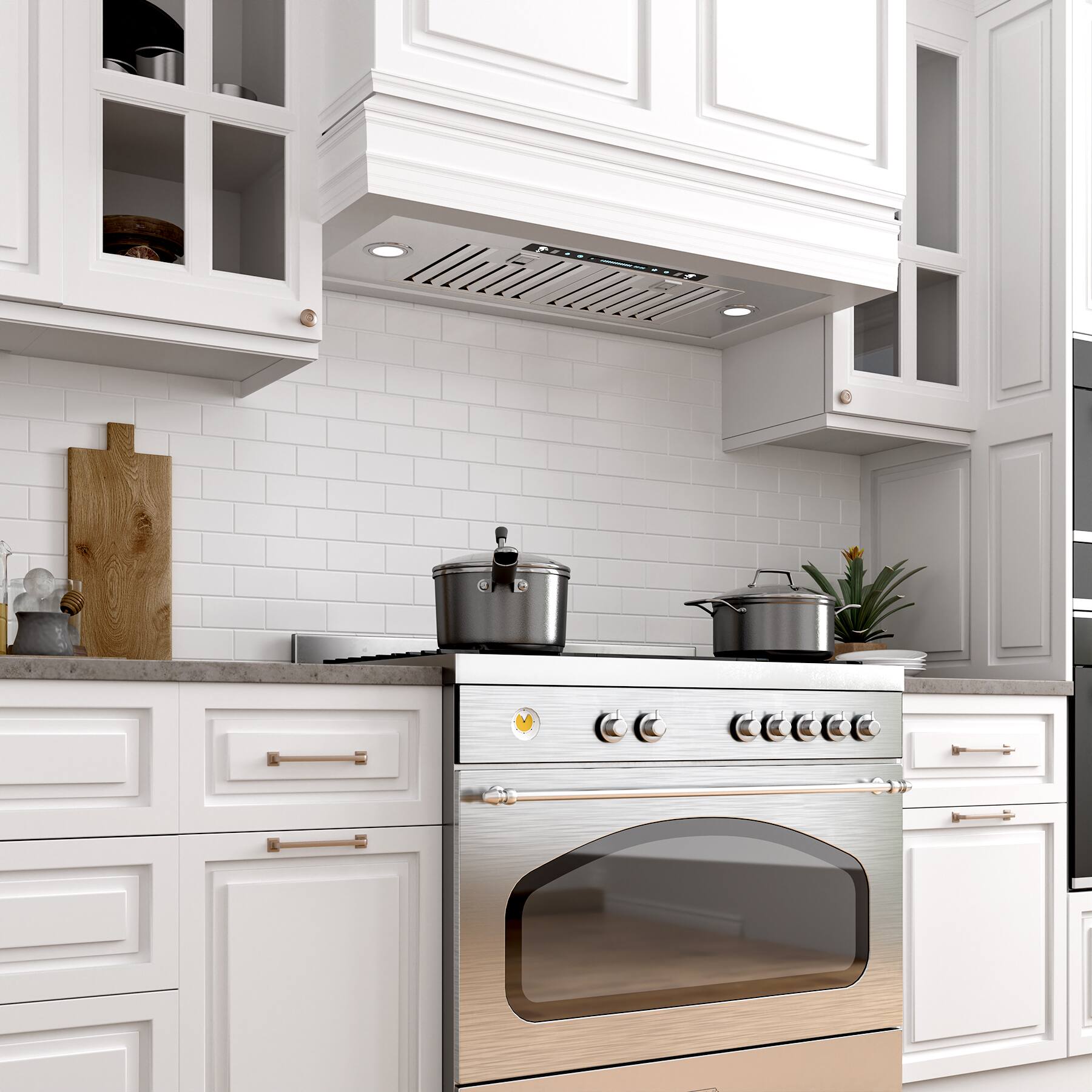 Alt View 2. Onefly - 30 inches - Convertible - Insert Range Hood - Stainless Steel.