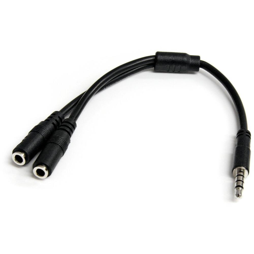 Front. StarTech.com - Headset adapter for headsets with separate headphone / microphone plugs - 3.5mm 4 position to 2x 3 position 3.5mm M/F.