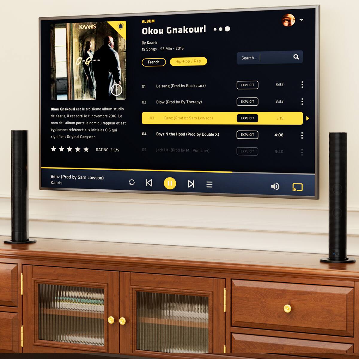 Alt View 5. Topteng - ​​BS-56 2.0ch Detachable Bluetooth 5.3 Soundbar with Wireless Subwoofer Portable Home Theater for TV/PC​ - Black.