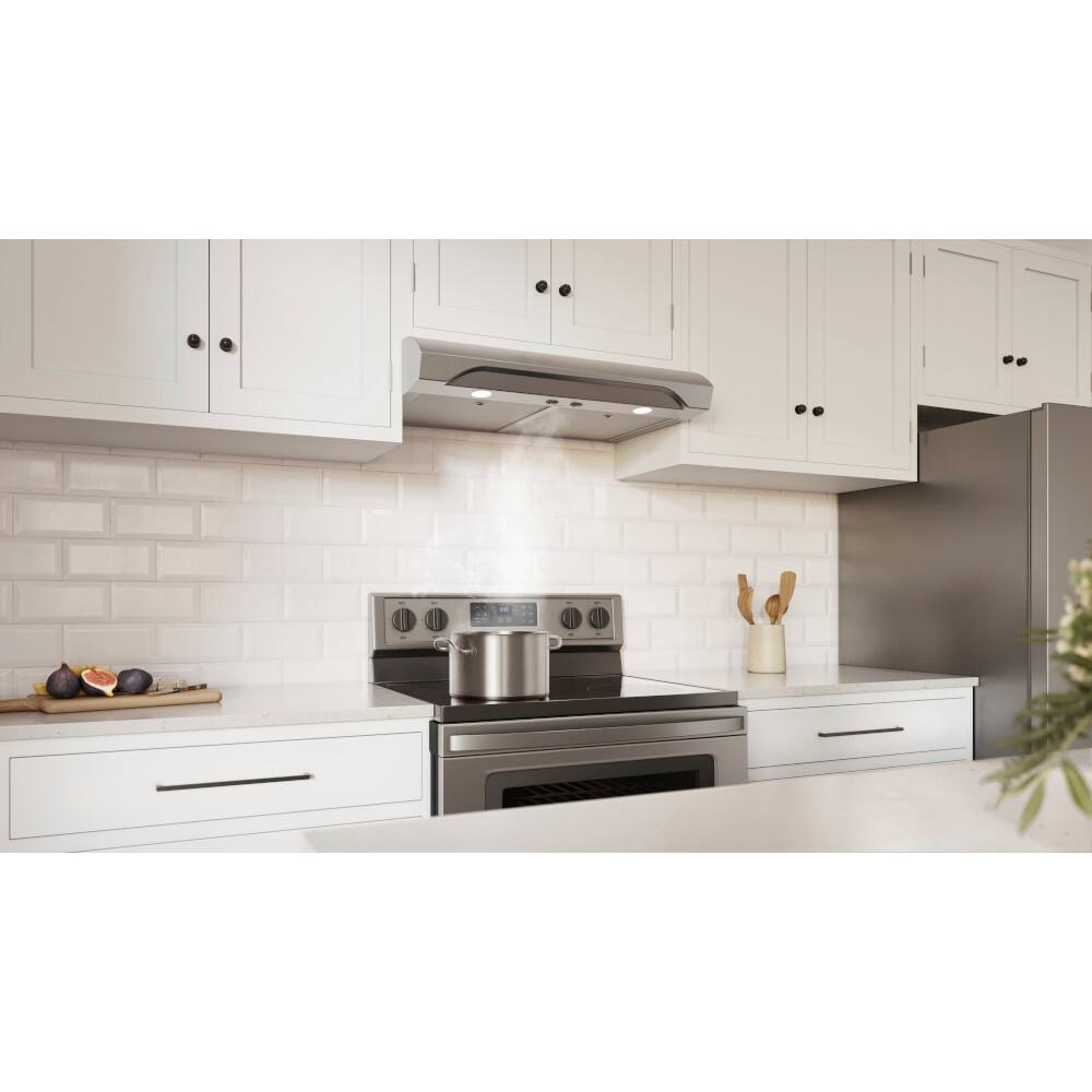 Alt View 10. Broan - Alta 30-Inch 350 MAX Blower CFM 1.5 Sones Range Hood - Stainless Steel.