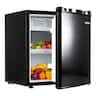 Costway - 1.7 Cu.Ft Mini Fridge with Chiller Compartment, Adjustable Thermostat, Low Noise - Black