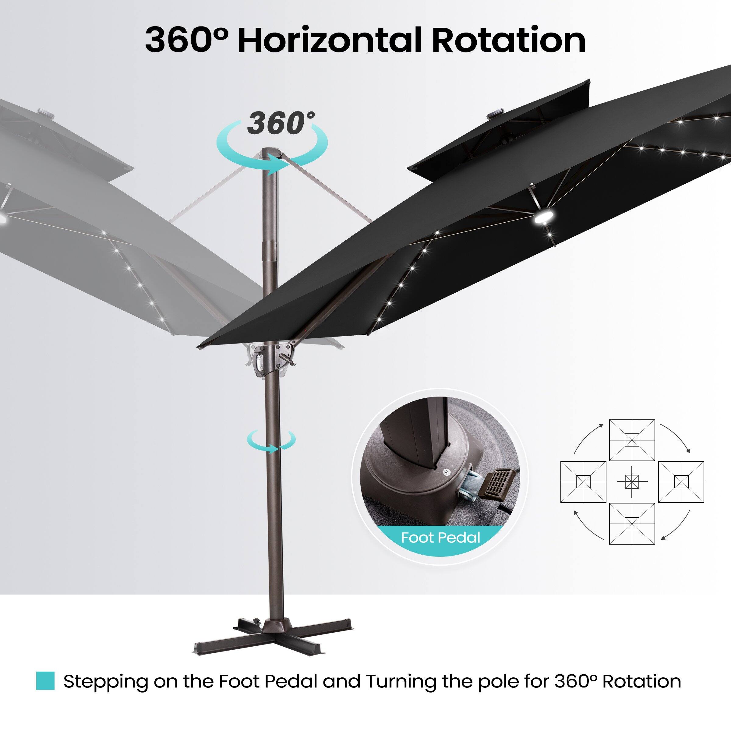 360° Horizontal Rotation

Stepping on the Foot Pedal and Turning the pole for 360° Rotation

Foot Pedal