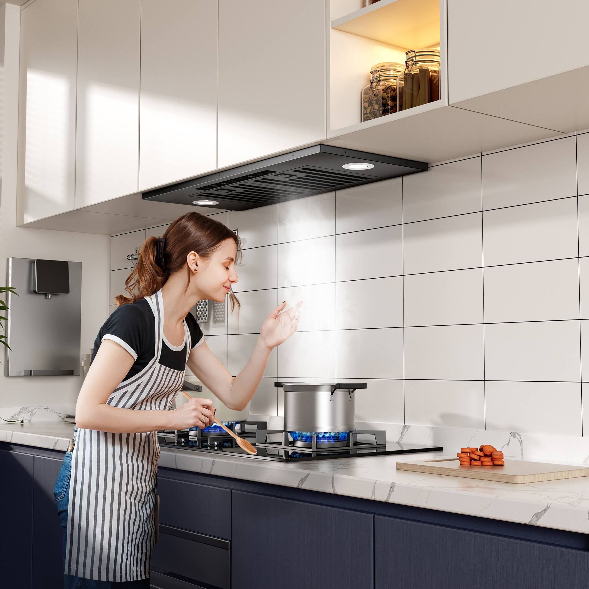 Alt View 5. ZJKLA - ZJKLA - 30 inches - Convertible - insert Range Hood - Black Stainless Steel - Black Stainless Steel.