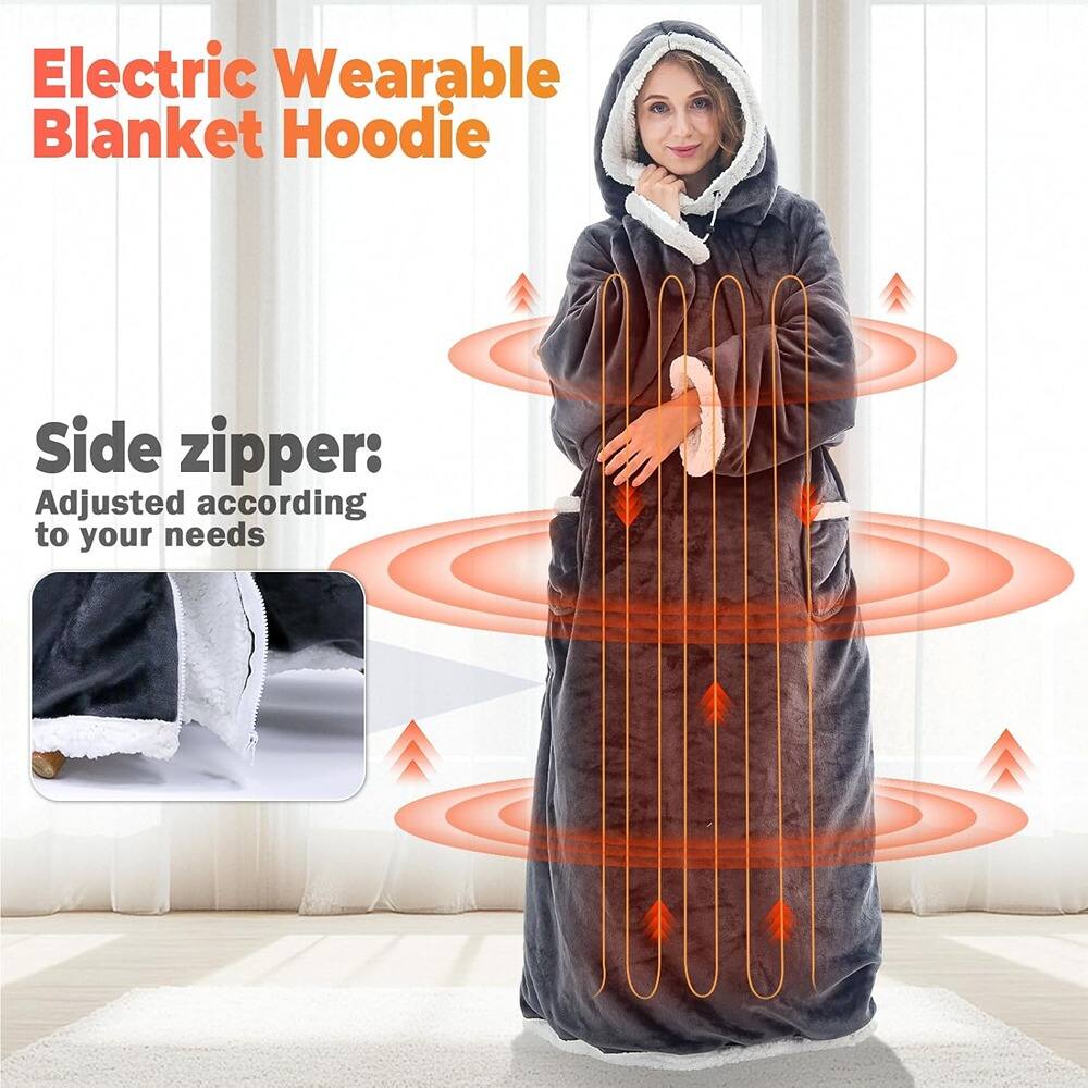 Electric Wearable Blanket Hoodie

Side zipper: Adjusted according to your needs