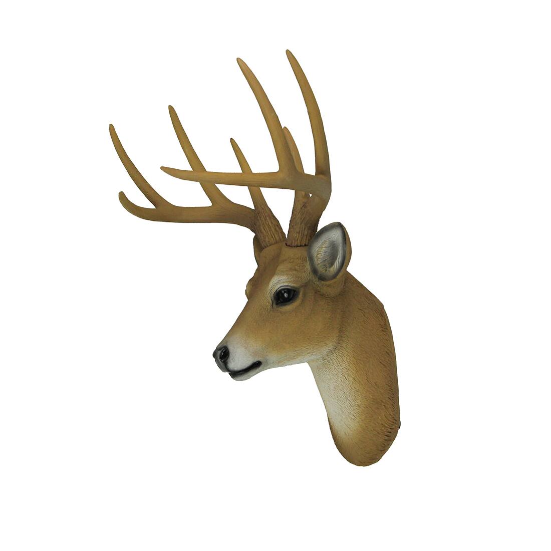 Alt View 2. Zeckos - Buck Horns Amazing Antlers Wall Mounted Trophy Deer Head Sculpture - Brown.