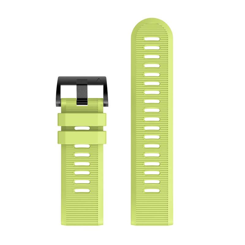 Left. StrapsCo - Endurance Band QuickFit 26 Silicone Rubber Watch Strap For Garmin Instinct 2X - Lime Green.