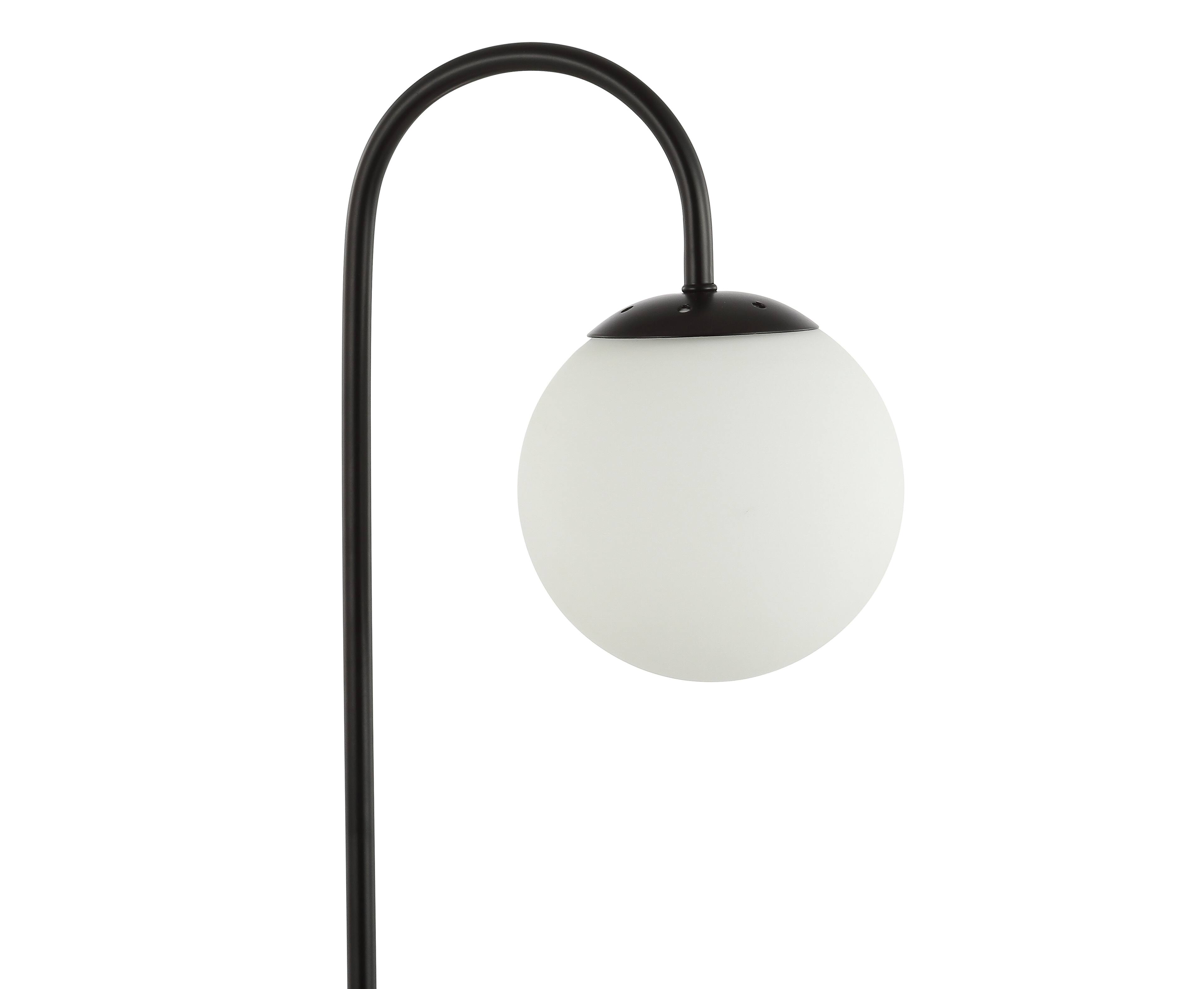 Alt View 6. Jonathan Y - Arco 18.25" Iron/Glass Minimalist Mid-Century Globe LED Table Lamp, Black - Black.