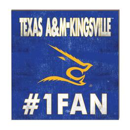 Jardine - Texas A&M Kingsville Javelinas 10" x 10" #1 Fan Plaque - Blue