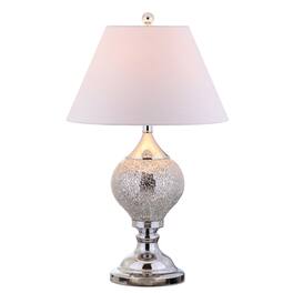 Jonathan Y - Louise 27" Mirrored LED Table Lamp - Silver/Chrome