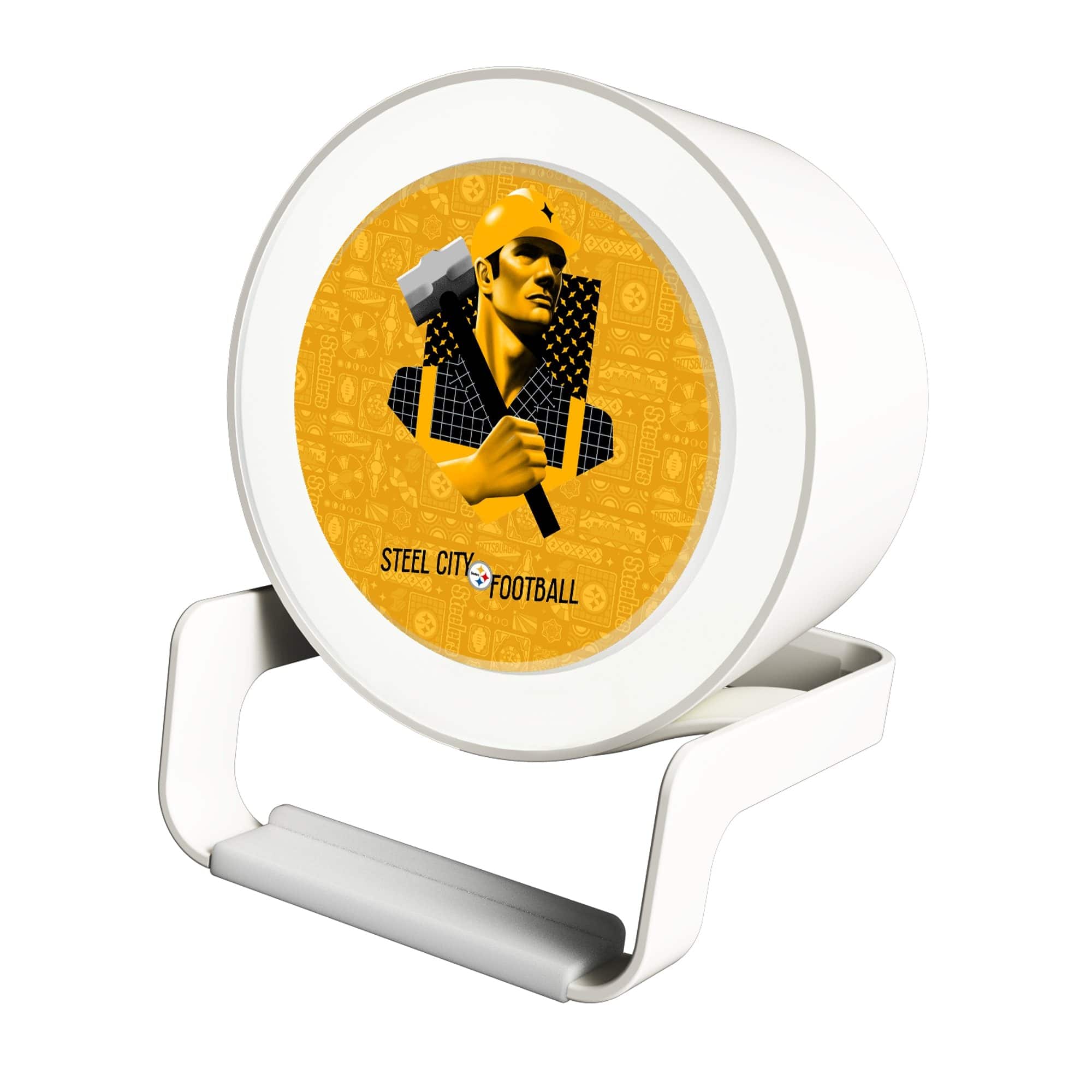 Keyscaper - Pittsburgh Steelers Night Light Charger with Bluetooth Speaker - White