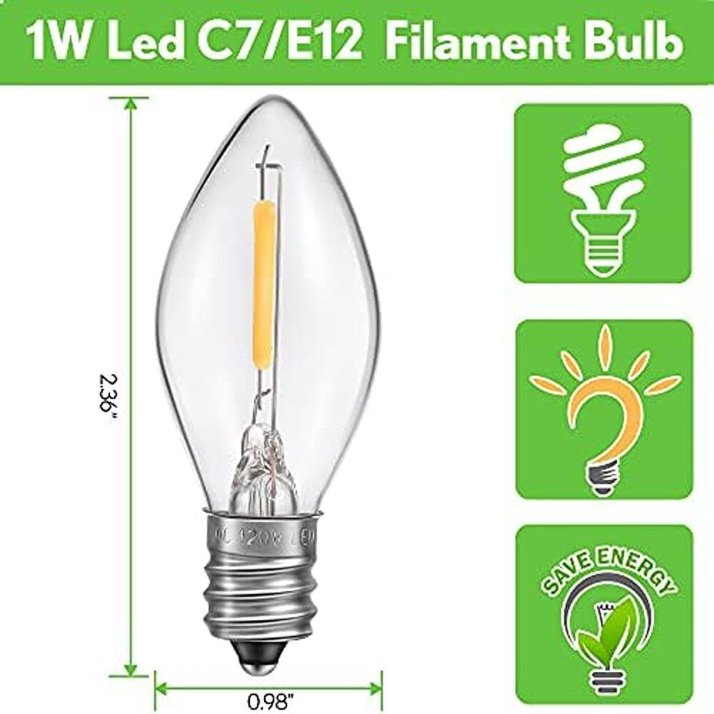 1W Led C7/E12 Filament Bulb  
2.36" W  
0.98"  
SAVE ENERGY