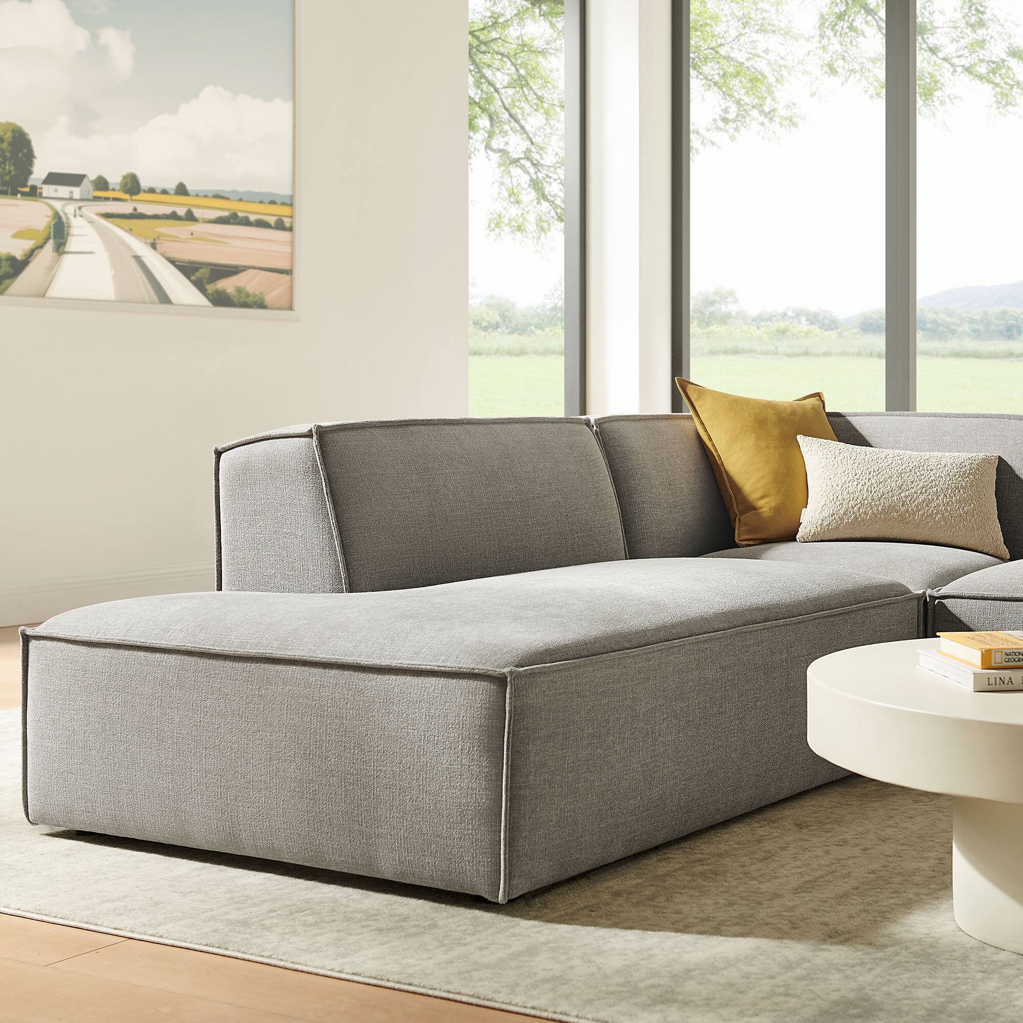 Alt View 10. Modway - Restore 3-Piece Performance Fabric Upholstered Modular L-Shaped Sectional Sofa by Modway - Pewter.