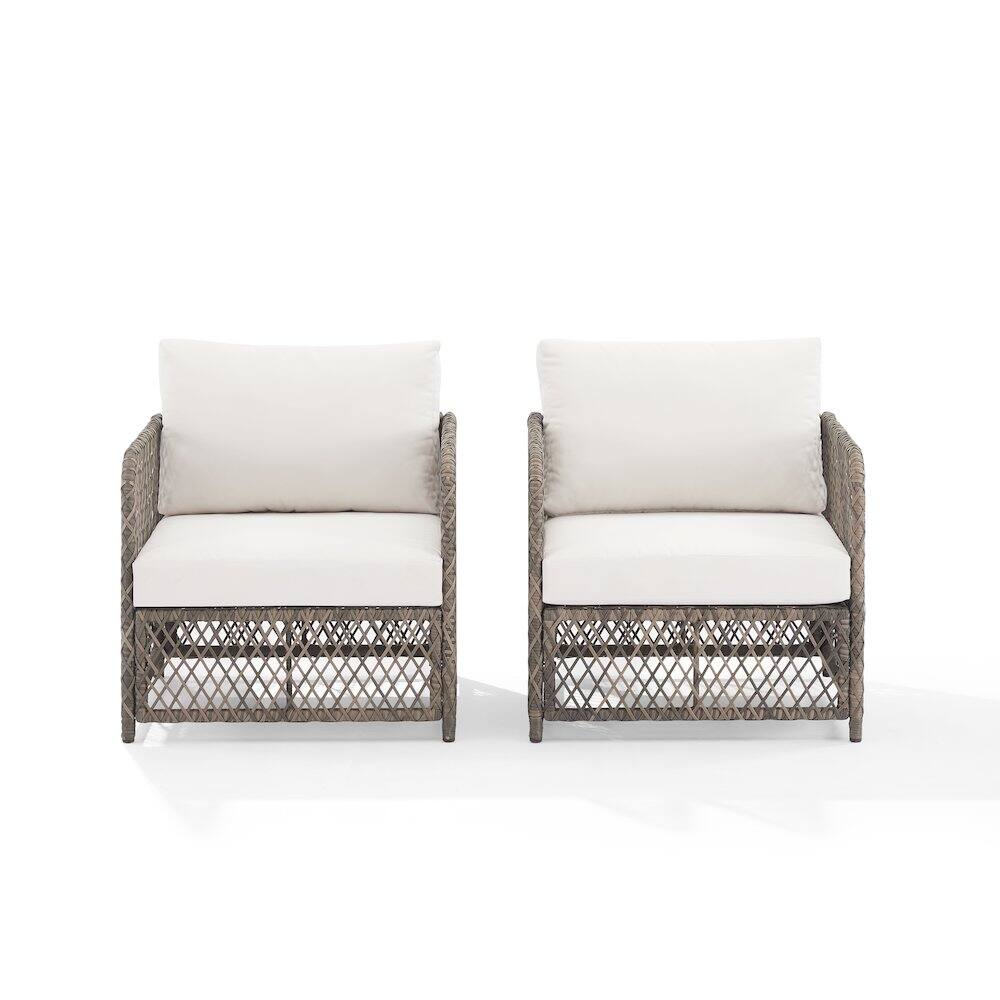 Alt View 2. Crosley Furniture - Granite Bay 2-Piece Wicker Outdoor Chair Set - 2 Chairs - Creme.
